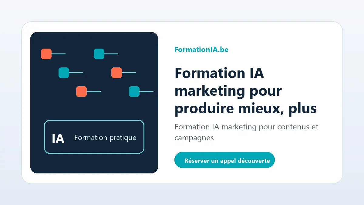 Formation IA marketing pour produire mieux, plus vite et avec méthode Formation IA marketing pour contenus et campagnes